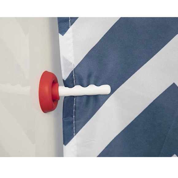 PELEG DESIGN Splunger - Anti-splash shower curtain clips, White and Red - Picture 3 of 7